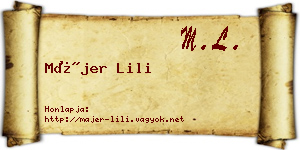 Májer Lili névjegykártya